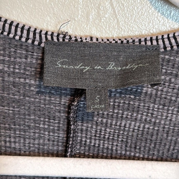 Anthropologie Sunday in Brooklyn Black White Ribbed Long Length Open Cardigan - Picture 2 of 7